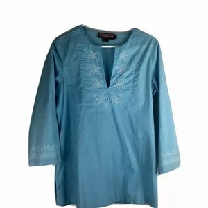 Vineyard Vines Starfish Embroidered V-Neck Tunic M